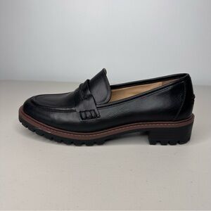 Style & Co Black Penny Loafers Women’s 6.5M Lug Sole Slip On Office Shoes